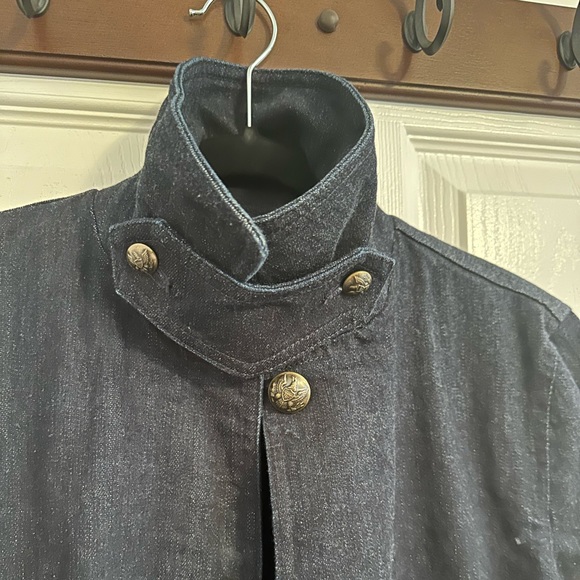 R Lauren Denim Trench Coat with Pockets - Picture 4 of 8